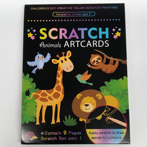 Cartoon Scratch Art Cards - Animals
