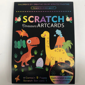 Cartoon Scratch Art Cards - Dinosaurs