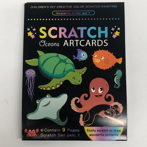 Cartoon Scratch Art Cards - Oceans