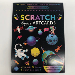 Cartoon Scratch Art Cards - Space