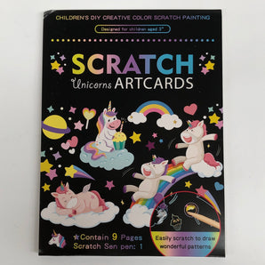 Cartoon Scratch Art Cards - Unicorns