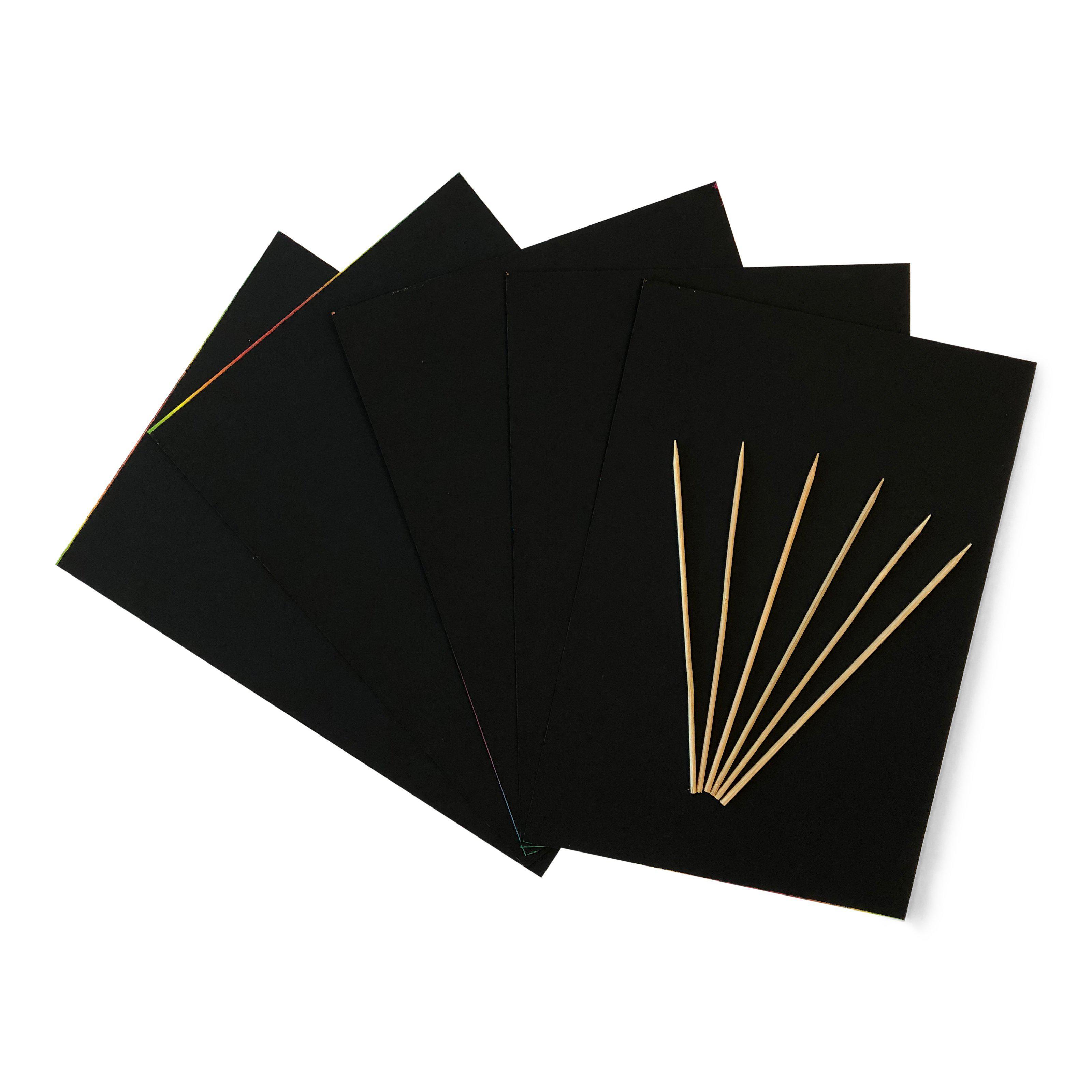 Scratch Art Sheets with bamboo scratchers