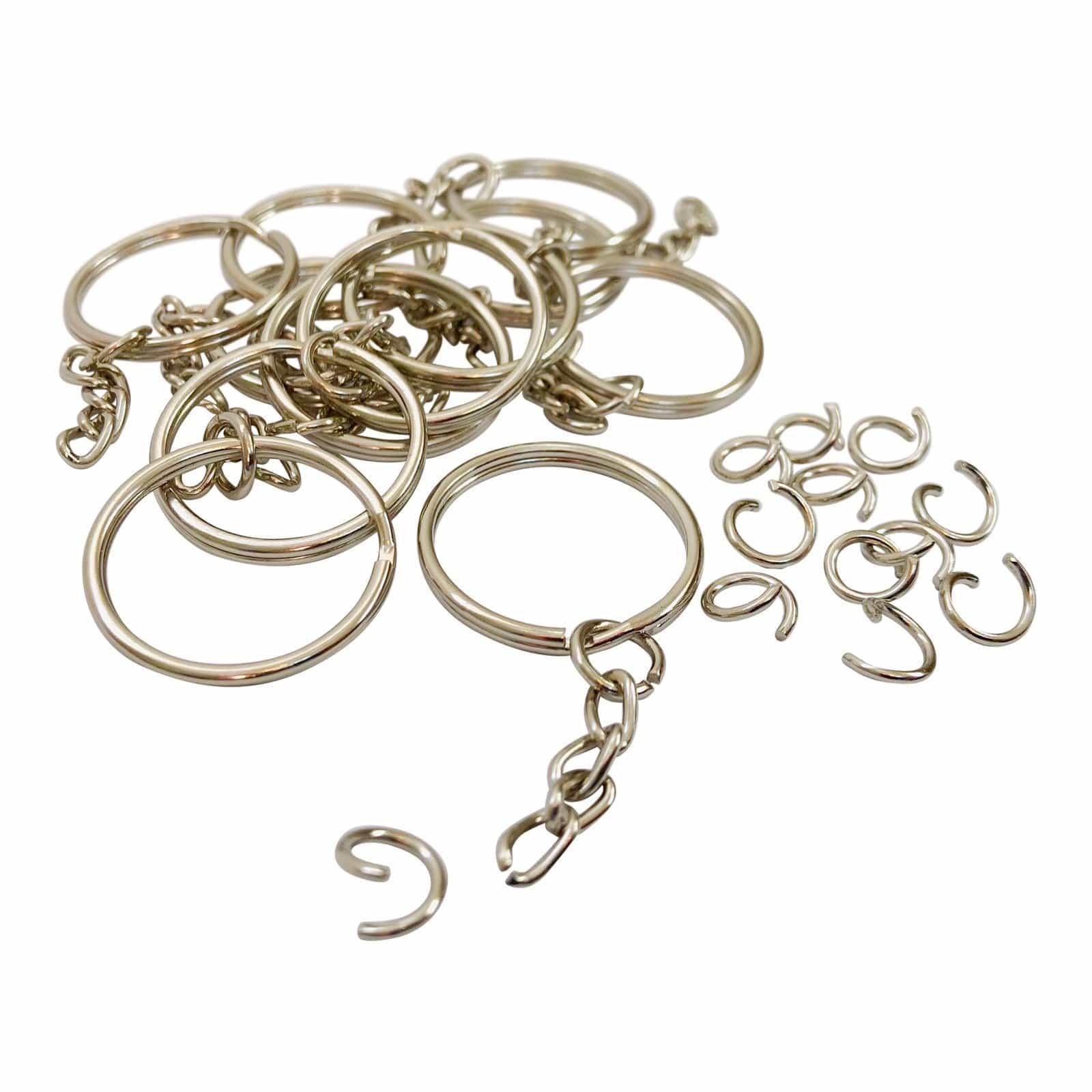Metal Key Rings with Link Chain - 10 Pack – SilverStarCrafts